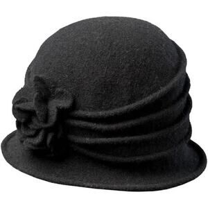 Scala Women’s Knit Wool Cloche With Flower‎ One Size